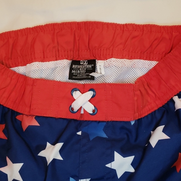 NWT Revolution Boys Patriotic Swim Trunks Sz 8/10 - Picture 3 of 6